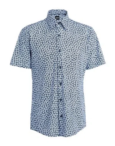 Hugo Boss Boss Man Shirt Midnight Blue Size M Polyamide, Elastane
