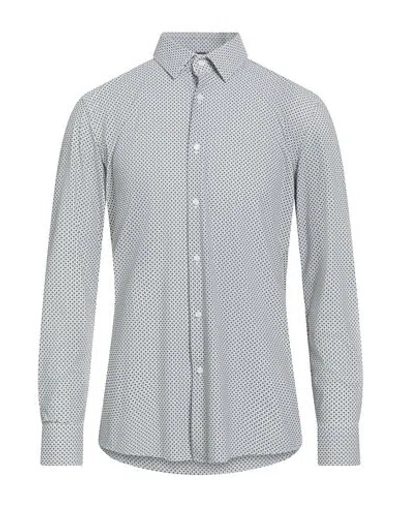 Hugo Boss Boss Man Shirt Military Green Size 17 ½ Polyamide, Elastane In Blue