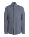 Hugo Boss Boss Man Shirt Navy Blue Size 17 ¾ Polyester, Elastane In Navy Blue