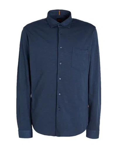 Hugo Boss Boss Man Shirt Navy Blue Size Xl Cotton