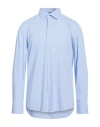 Hugo Boss Boss Man Shirt Sky Blue Size 17 Recycled Polyamide, Elastane In Blue