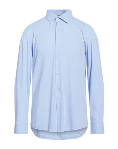 Hugo Boss Boss Man Shirt Sky Blue Size 17 Recycled Polyamide, Elastane