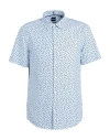 Hugo Boss Boss Roan Geo Print Short Sleeve Button-up Shirt In Sky Blue