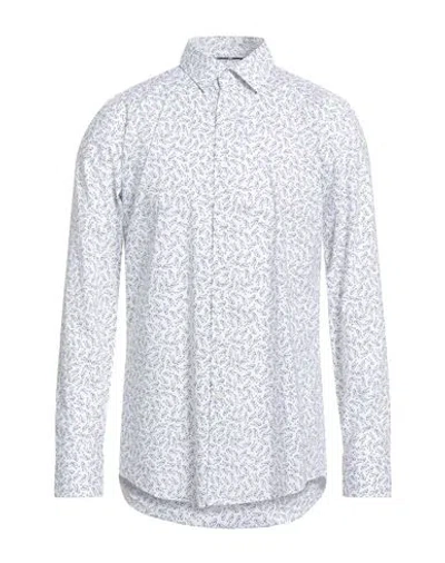 Hugo Boss Boss Man Shirt White Size 16 Cotton, Elastane In Gray