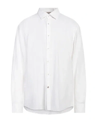 Hugo Boss Boss Man Shirt White Size 17 ¾ Linen, Cotton