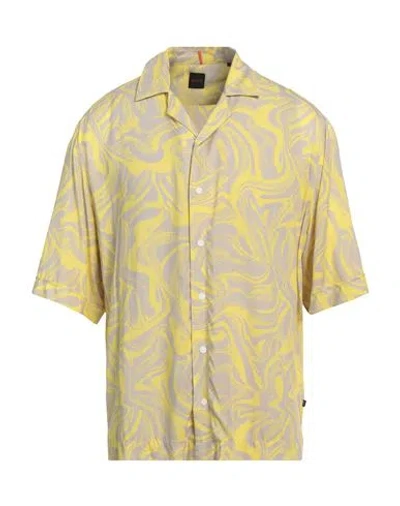 Hugo Boss Boss Man Shirt Yellow Size M Viscose