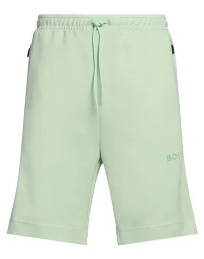 Hugo Boss Boss Man Shorts & Bermuda Shorts Light Green Size M Cotton, Recycled Polyester, Elastane