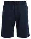 Hugo Boss Boss Man Shorts & Bermuda Shorts Midnight Blue Size 33 Linen, Recycled Polyester In Blue