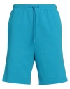 Shop Hugo Boss Boss Man Shorts & Bermuda Shorts Turquoise Size L Cotton, Elastane In Blue
