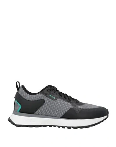 Hugo Boss Boss Man Sneakers Black Size 7 Textile Fibers, Synthetisches Material In Gray