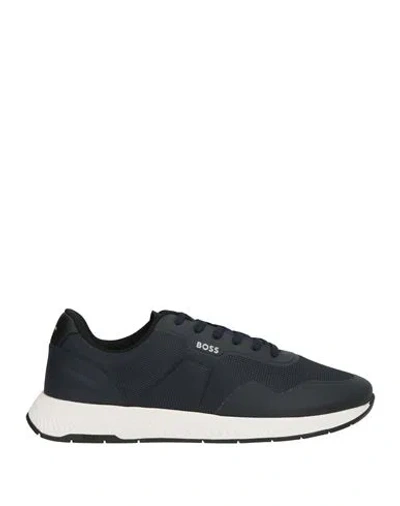 Hugo Boss Boss Man Sneakers Midnight Blue Size 9 Synthetic Fibers, Textile Fibers