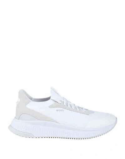 Hugo Boss Boss Man Sneakers White Size 7 Leather, Textile Fibers