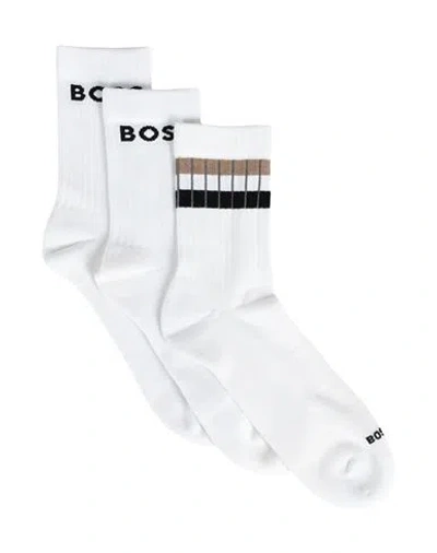 Hugo Boss Boss Man Socks & Hosiery White Size Onesize Cotton, Polyamide, Elastane In Multi