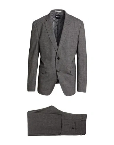 Hugo Boss Boss Man Suit Black Size 46 Virgin Wool, Polyamide, Elastane In Gray