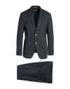 Hugo Boss Boss Man Suit Charcoal Size 44 Virgin Wool, Linen In Multi