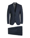 Hugo Boss Regular-fit Suit In Checked Stretch Wool In Blue