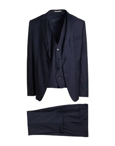 Hugo Boss Boss Man Suit Navy Size 46 Virgin Wool, Elastane In Blue