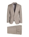 Hugo Boss Boss Man Suit Taupe Size 46 Virgin Wool In Multi
