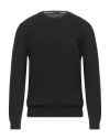 Hugo Boss Interlock-cotton Sweatshirt With Logo Detail And Crew Neckline In Black