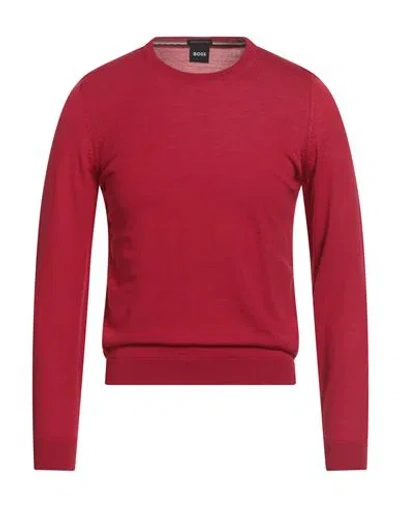 Hugo Boss Boss Man Sweater Brick Size S Virgin Wool In Red