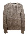 HUGO BOSS BOSS MAN SWEATER BROWN SIZE XL RECYCLED POLYAMIDE, VISCOSE, RECYCLED WOOL, WOOL, CASHMERE
