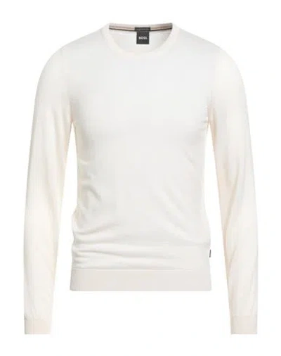 Hugo Boss Boss Man Sweater Cream Size S Virgin Wool In Neutral