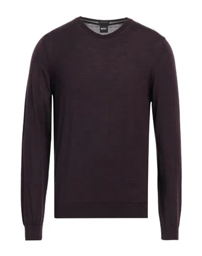 Hugo Boss Slim-fit Sweater In Virgin Wool In Purple