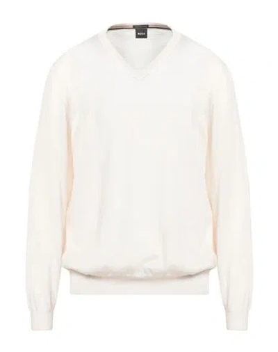 Hugo Boss Boss Man Sweater Ivory Size Xxl Virgin Wool In White