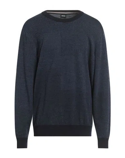 Hugo Boss Boss Man Sweater Navy Size Xxl Virgin Wool In Blue