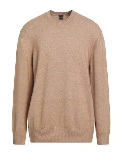 Hugo Boss Boss Man Sweater Sand Size Xxl Viscose, Alpaca Wool, Polyamide In Brown