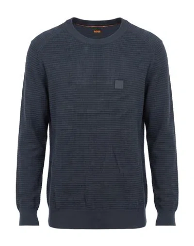Hugo Boss Boss Man Sweater Slate Blue Size S Cotton, Elastane