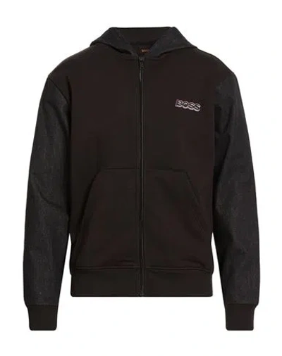 Hugo Boss Boss Man Sweatshirt Black Size Xl Cotton In Brown