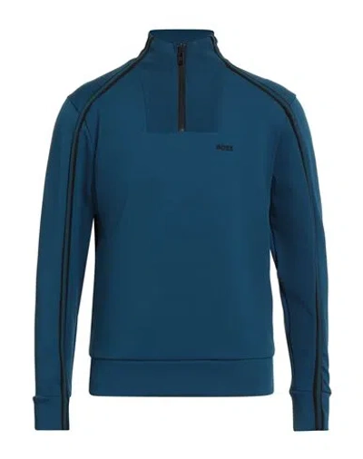 Hugo Boss Boss Man Sweatshirt Deep Teal Size S Cotton, Polyester, Elastane In Green