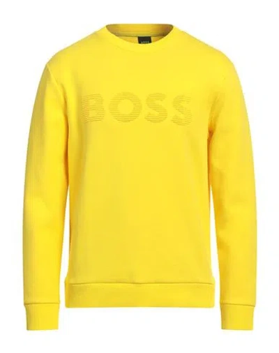 Hugo Boss Boss Man Sweatshirt Yellow Size M Cotton, Polyester, Elastane