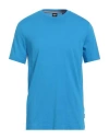 Hugo Boss Boss Man T-shirt Azure Size M Cotton In Blue