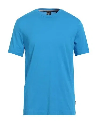 Hugo Boss Boss Man T-shirt Azure Size M Cotton In Blue