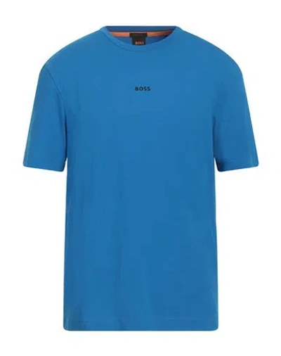 Hugo Boss Boss Man T-shirt Azure Size Xl Cotton, Elastane