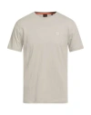 Hugo Boss Tales Mens Cotton-jersey T-shirt With Logo Patch In Neutral