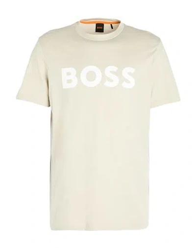 Hugo Boss Logo-stamp T-shirt In Neutrals