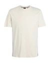 Hugo Boss Boss Thompson Logo Jacquard Cotton T-shirt In Beige