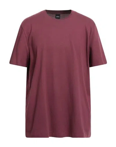 Hugo Boss Boss Man T-shirt Burgundy Size Xxl Cotton, Polyester