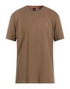 Hugo Boss Boss Man T-shirt Khaki Size Xl Cotton In Brown