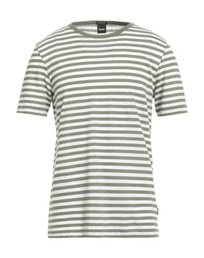 Hugo Boss Boss Man T-shirt Military Green Size Xl Cotton, Linen In White