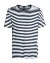 Hugo Boss Boss Man T-shirt Navy Size M Cotton, Linen In Navy Blue