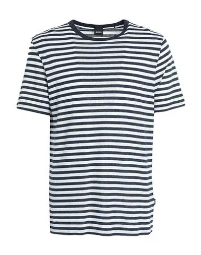 Hugo Boss Boss Man T-shirt Navy Size M Cotton, Linen In Navy Blue