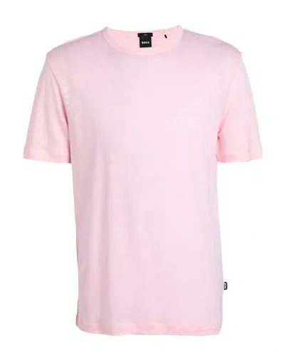 HUGO BOSS BOSS MAN T-SHIRT PINK SIZE M LINEN