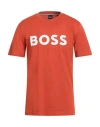 Hugo Boss Boss Man T-shirt Rust Size Xl Cotton In Red