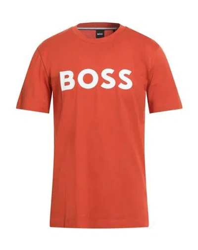 Hugo Boss Boss Man T-shirt Rust Size Xl Cotton In Red