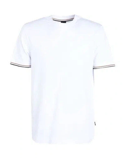 Hugo Boss Mens White Striped-trim Regular-fit Cotton-jersey T-shirt Xxl