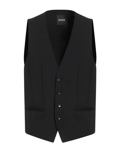 Hugo Boss Boss Man Tailored Vest Black Size 34 Virgin Wool, Elastane